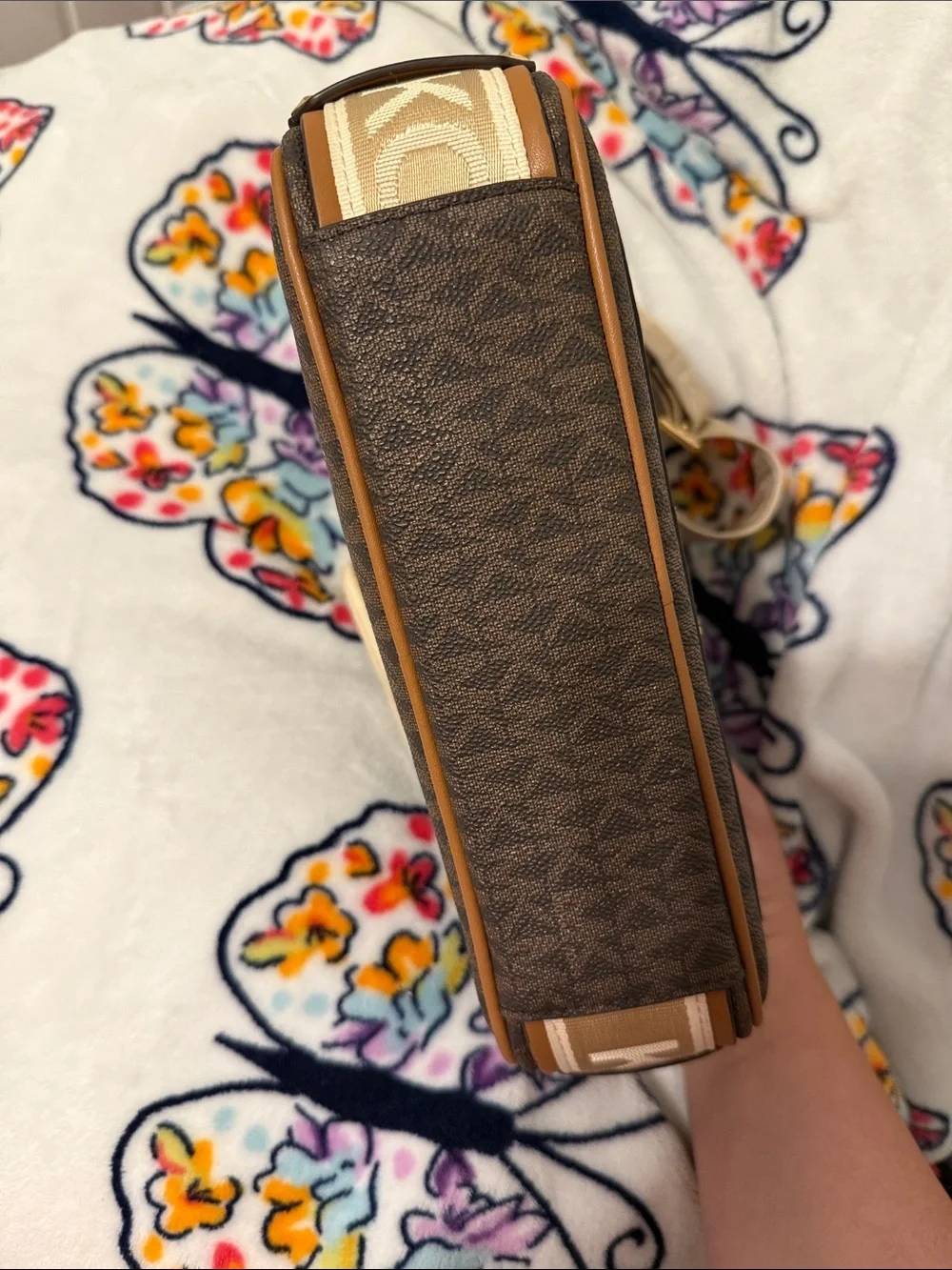 Michael Kors Brown Crossbody with Tan Pocket - Picture 3 of 4